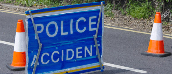 police accident sign