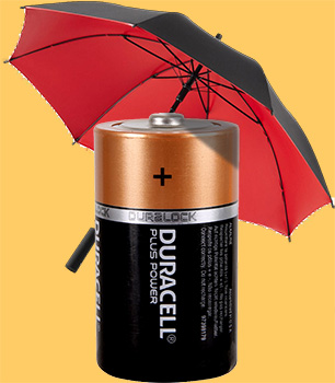 battery with umbrella