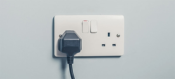 plugged wall socket
